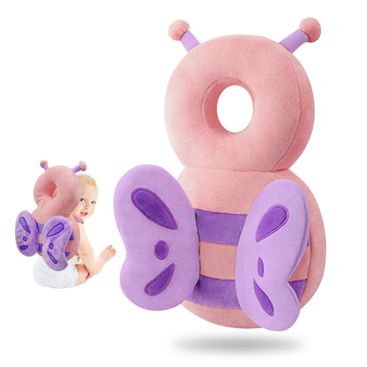 TOFFCAEA Baby Head Protector Backpack Baby Head Protection Backpack for Falling Crawling and Walking Toddler Essentials Baby Backpack Head Protection Pillow for 5-24 Months (Pink Butterfly)