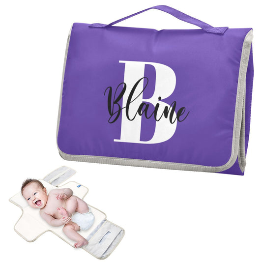 Dark Purple Baby Diaper Changing Pads Toddler Portable Diaper Changing Station Mats with Built-in Pillow for Newborn Baby Shower Gifts